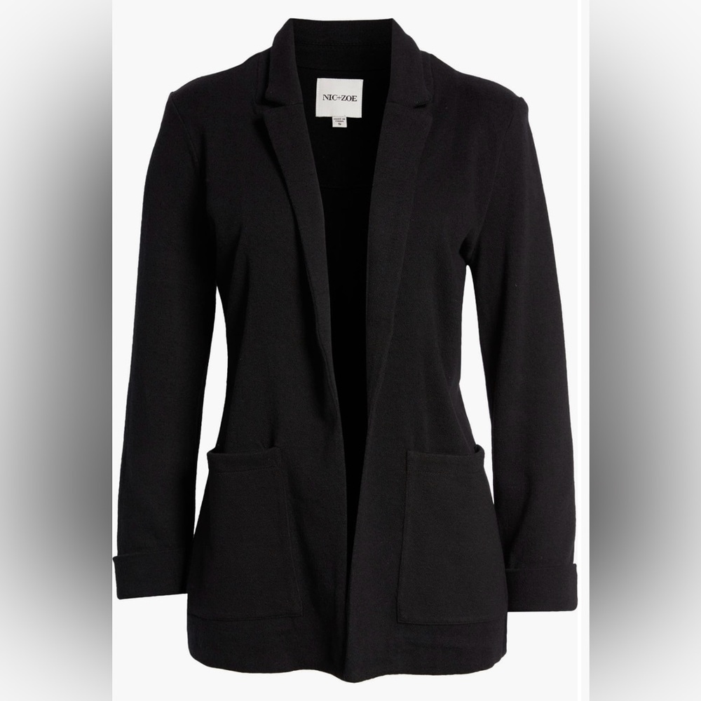 NIC+ZOE Knit Blazer in Black Onyx - Size XL - EUC